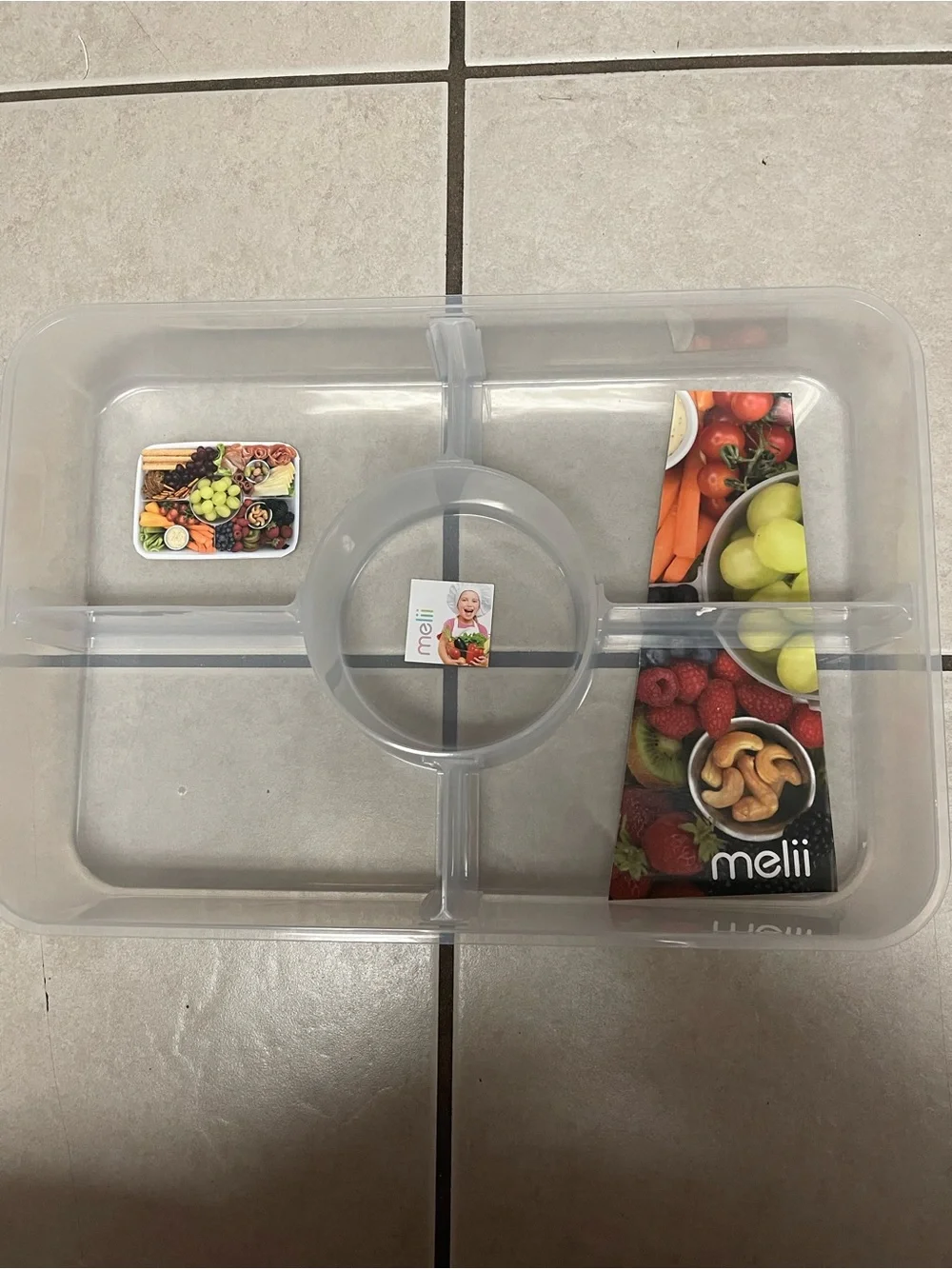 Clear Plastic Divided Serving Tray - Clear without the lid